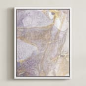 "Soft Shimmer No. 1" - Art Print in Soft Lavender Gold by Julia Contacessi - Framed Canvas