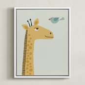 "My Jungle Friends 3" - Art Print in Golden by Anequ Studio - Framed Canvas