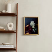 "Dark Fall Flowers" - Art Print in dark denim by Katie Buckman - In a Room