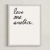 "Love one, Love all" - Art Print in white by Maja Cunningham - Framed