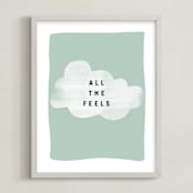 "all the feels" - Art Print in aqua by Lindsay Stetson Thompson - Framed