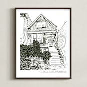 "House: Portrait Custom Print with Text" - Custom Print in Olive Shadow by Minted - Framed