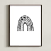 "Rainbow in Black & White" - Art Print in Greyscale by Mellani DeJesus - Framed