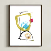 "Hijinks" - Art Print in Yellow by Misty Hughes - Framed