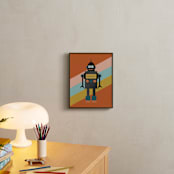 "Retro Robot" - Personalized Art Print in Pumpkin by Morgan Kendall - In a Room