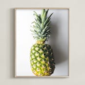 "Ananas comosus" - Art Print in Sunny Green by Cycling Pear - Framed