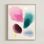 "Blooming Serenity" - Art Print in Magenta by Shina Choi - Framed