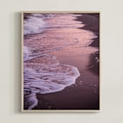 "Pink Tide I" - Art Print in Sunset Pink by Erin Beutel - Framed