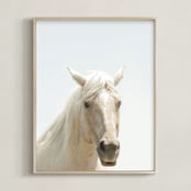 "Horse Series Nº1" - Art Print in Beige by Anne Ciotola - Framed