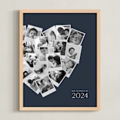 "Modern Heart Snapshot Mix® Cool Tones" - Framed Photo in Midnight Blue by Minted - Framed