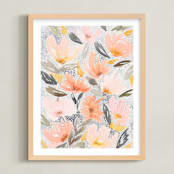 "Speckled Garden" - Art Print in White by Whitney Rainsdon - Framed