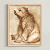 "Big Bear 1" - Art Print in Mocha by Tracy Ann - Framed