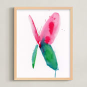 "Butterfly Whimsy" - Art Print in Pink by Lindsay Megahed - Framed