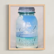 "Canned Beach" - Art Print in Sand by Erin Niehenke - Framed