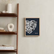"Modern Heart Snapshot Mix® Cool Tones" - Framed Photo in Midnight Blue by Minted - In a Room