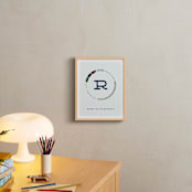 "Track Initial" - Personalized Foil-Pressed Art Print in Sky Blue by Erica Krystek - In a Room