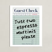 "Guest Check: Custom Print" - Custom Print in Teal by Jennifer Lew - Unframed