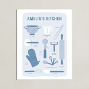 "Kitchenware" - Personalized Art Print in Slate by Dawn Pope - Unframed