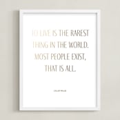 "Custom Quotes" - Custom Foil Print in Gold by Minted - Framed