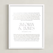 "Our Vows: Custom Foil Print" - Custom Foil Print in Silver by Minted - Framed