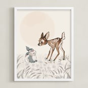 "Bambi" - Art Print in Fawn by Teju Reval - Framed