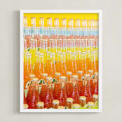 "Pop" - Art Print in vibrant orange by Erin Savage - Framed