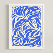 "Azure Flow" - Art Print in Blue by Black Botanic - Framed