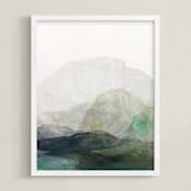 "Finding Balance No. 1" - Art Print in Emerald by Karen Kardatzke - Framed