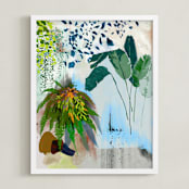 "A Composition of Plants" - Art Print in Blue Safari by Yanni Hui - Framed
