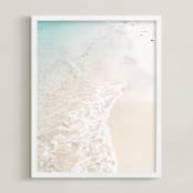 "Turquoise Tide" - Art Print in quiet beach by Kamala Nahas - Framed