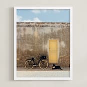 "Island Dog" - Art Print in Yellow by Kate Baird - Framed