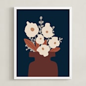 "Emilie" - Art Print in Deep Blue by Alex Roda - Framed