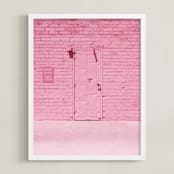 "The Pink Door" - Art Print in Pink by Jenna Gibson - Framed