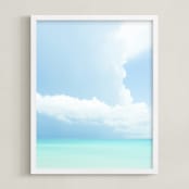 "Summer Clouds Series 2" - Art Print in Caribbean Blue by Lisa Sundin - Framed