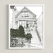 "House: Portrait Orientation Custom Print" - Custom Print in Olive Shadow by Minted - Framed