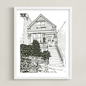 "House: Portrait White Border Custom Print" - Custom Print in Olive Shadow by Minted - Framed