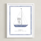 "Sailboat co." - Personalized Art Print in Ocean by cambria - Framed