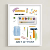 "Creative Tools" - Personalized Art Print in White by Naava Katz - Framed