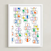 "Fun & Games II" - Art Print in Multi by Ampersand Design Studio - Framed