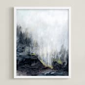 "The Clearing" - Art Print in Grey blue by Mande Calhoun - Framed