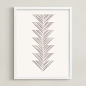 "Herringbone Arrow" - Art Print in Navy by Amber Barkley - Framed