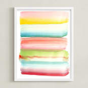 "Popsicle Colors" - Art Print in Raspberry by Monica Janes Fine Art - Framed