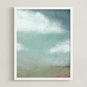 "Finding Time" - Art Print in Sky Blue by Amy Moen - Framed