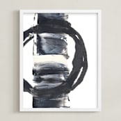 "Lax Perimeter" - Art Print in Black by Misty Hughes - Framed