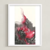 "Capricorn Constellation" - Art Print in Ruby Red by Emily Magone - Framed