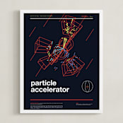 "Particle Accelerator" - Art Print in Deep Space Blue by Tyler Tea - Framed