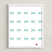 "The Only Fish For Me" - Art Print in Tropical Sea by Ling Wang - Framed