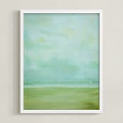 "A Day Away" - Art Print in chartreuse green by Debra Butler - Framed