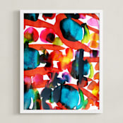 "Colorburst9" - Art Print in Vermillion by Miranda Mol - Framed