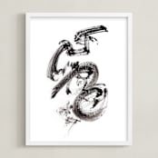 "Smoke Rings" - Art Print in Black by Misty Hughes - Framed